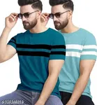 Cotton Blend T-shirt for Men, Multicolour, Pack of 2 