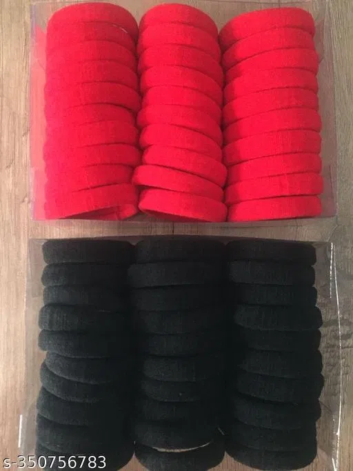 Rubber Hair Bands for Women, Pack of 60 (Black)
