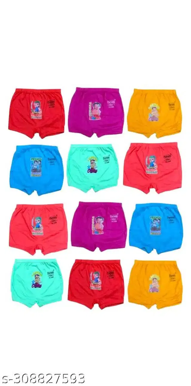 Cotton Innerwear Shorts for Kids (Multicolor, 12-18 Months) (Pack of 12)