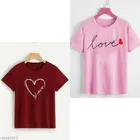 Cotton Blend Round Neck T-Shirt for Women, Pack of 2 (Multicolor, Xxs)