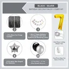 7th Happy Birthday Balloon Decoration Kit, Black, Set of 1