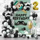 Mustache Theme 2nd Birthday Balloon Decoration Kit , Multicolor, Pack Of 70