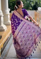Banarasi Woven Design forals with Lace Border 