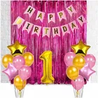 1st  Happy Birthday Balloon Decoration,Pink,Set Of 1
