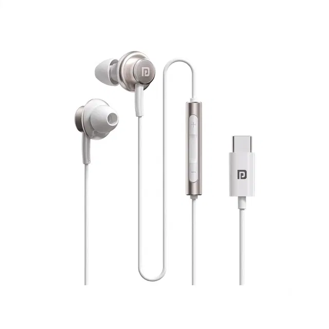 Portronics Conch Sigma C in Ear Type C Wired Earphones,in Line HD Mic,14.2mm Driver Wired  (White, In the Ear)