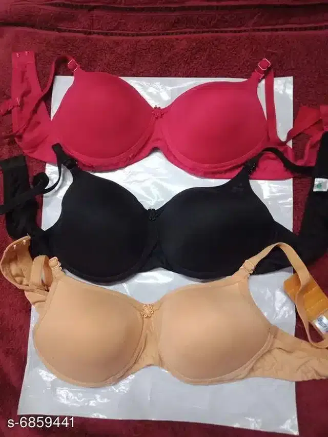 Padded Bra for Women (Multicolor, 36A) (Pack of 3)
