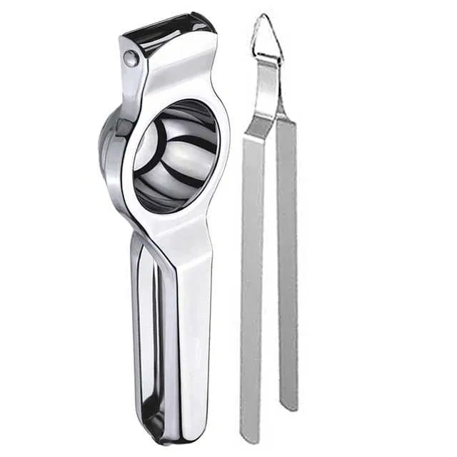 Oc9 Stainless Steel Lemon Squeezer & Roti Chimta Kitchen Tool Set (O-2)