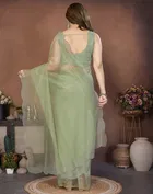 Bollywood Embroidered Organza Saree for Women 