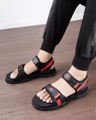 Sandals for Men (Red & Black, 6)