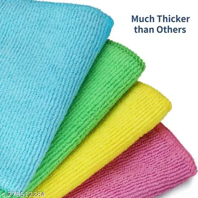 Microfiber Bath Towel (Multicolor, 40x40 cm) (Pack of 4)
