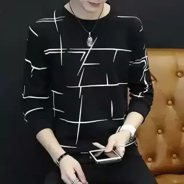 Stylesmyth Full Sleeves T-Shirt For Men (Black, M) (Sm-202)