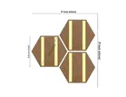Akarts Hexagon Preety Brown Floral set of 3 15x18in