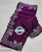 Jimmy Choo Solid Saree For Women, Purple