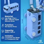 Plastic Bus Shape Sipper Bottle for Kids, Multicolor 