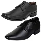 2 Pcs Formal Shoes with 2 Pcs Ankle Length Socks for Men 