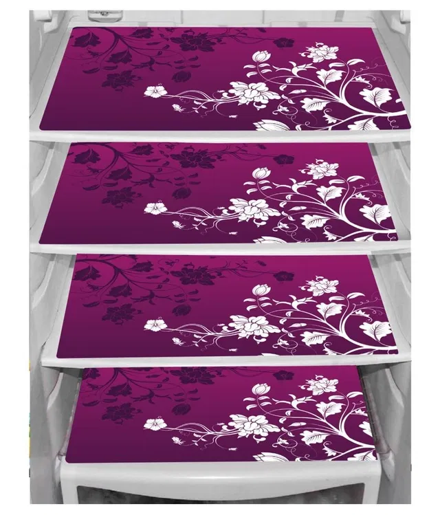 PVC Fridge Mat (Multicolor, Pack of 4)
