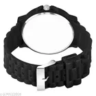 Black Dial with Black Rubber Strap Analog Watch for Men, Black
