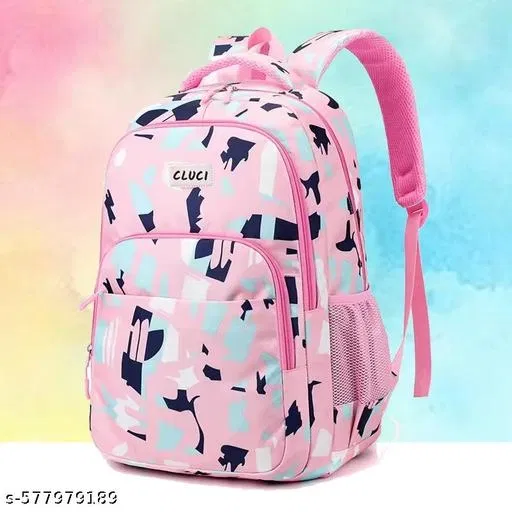 Polyester Backpack Bag, Pink