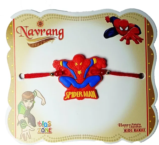 Plastic Spider Man Rakhi for Kids (Multicolor, Pack of 1)