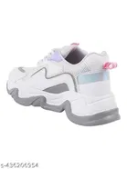 Solid Synthetic Sneakers for Girls 