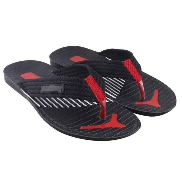 Slippers for Men (Black & Red, 6)