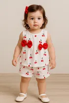 Cotton Printed Clothings Set for Girls 