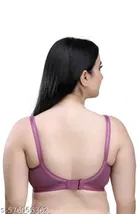 Cotton Blend Solid Bras for Women, Pink & Purple, Pack of 2 
