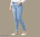 Denim Slim Fit Jeans for Girls (Blue, 11-12 Years)