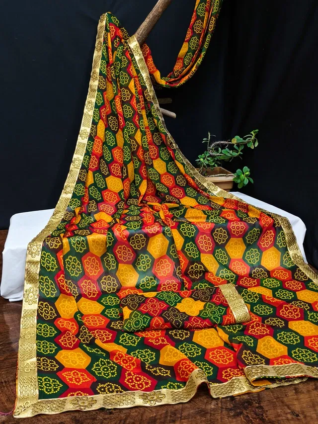 Georgette Printed Saree for Women (Multicolor, 6.3 m)