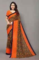 Casual Georgette Women Printed Saree With Unstitched Blouse 
