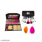 Makeup Kit & 2 Pcs Makeup Blender with 7 Pcs Makeup Brushes Set (Set of 3)