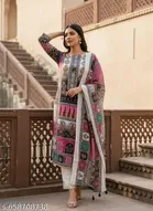 Embroidered Synthetic Crepe Punjabi/All Over Suits 