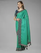 Vichitra Solid Saree for Women 