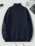 Fleece Solid Sweatshirt for Men, Navy Blue 