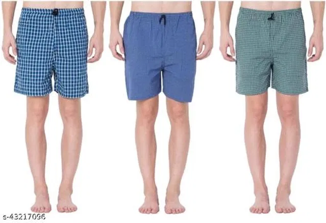 Cotton Shorts for Mens (Multicolor, 36) (Pack of 3)