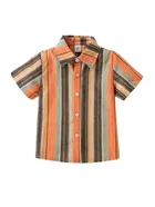 Cotton Blend Printed Shirt For Boys, Musted 