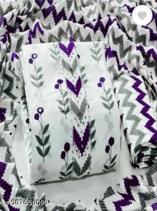 Cotton Printed Dress Material for Women (Multicolor, 6.45 meter (XL)