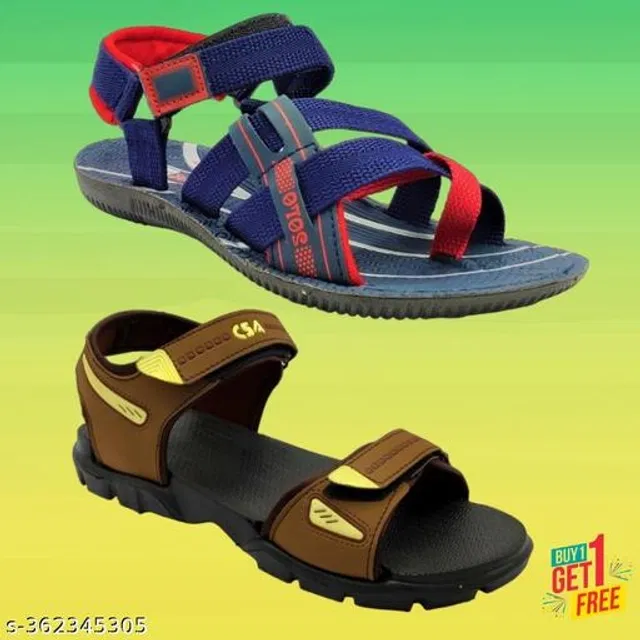 Sandals for Men (Multicolor, 7) (Pack of 2)