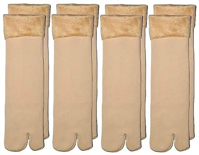 Thermal Thumb Socks for Womens & Girls (Skin, Set of 4)