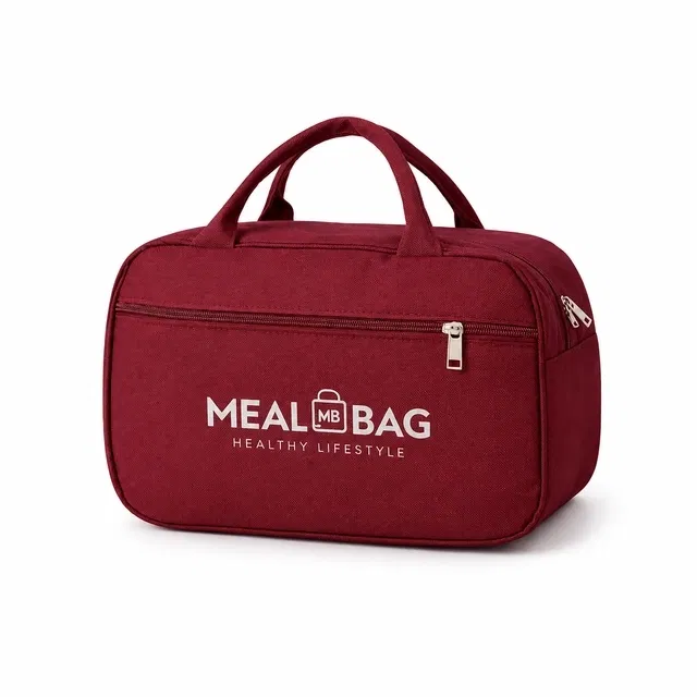 Lunch Meal Box Bag Insulated thermal Maroon