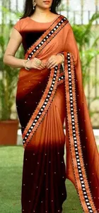 Georgette Solid Saree for Women 