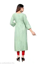 Rayon Slub Embroidered Kurti for Women 