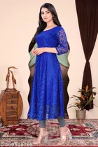 Net Kurti for Women,  Blue  