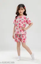 Cotton Blend Night Suit for Girls 