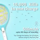 Long Line Mosquito Racket 2610 with 2 Pin Plug & Torch Light | 500 mAh Battery | Rechargeable Mosquito Swatter