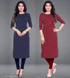 Crepe Striped Kurti for Women 