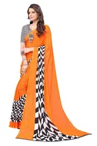 Women Georgette Printed Saree With Unstitched Blouse 