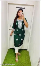 Embroidered Bamboo Kurta Set for Women 