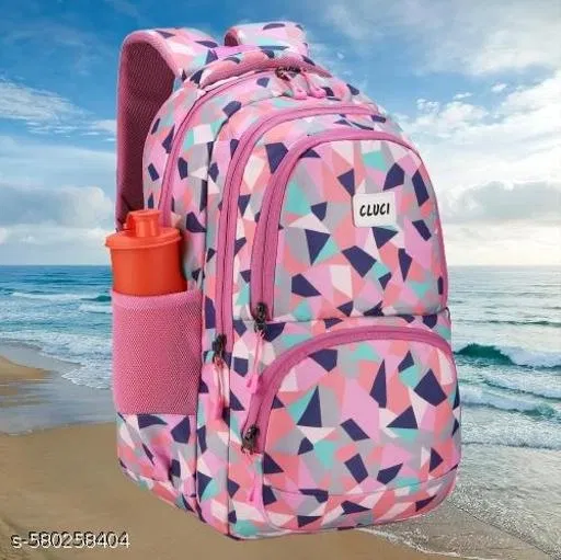Fabric Backpack Bag, Pink