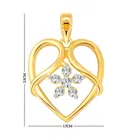 Vighnaharta Alloy Majestic Flower Heart Gold & Rodium Plated Pendant With Chain For Women & Girls 